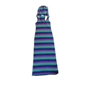 Chesley Striped Racerback Hooded Maxi Dress | M
